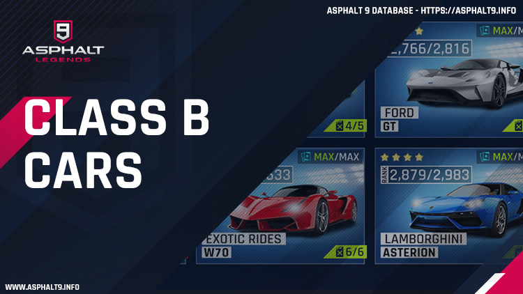 Class B Car List Asphalt 9 Car List Asphalt 9 Legends Database