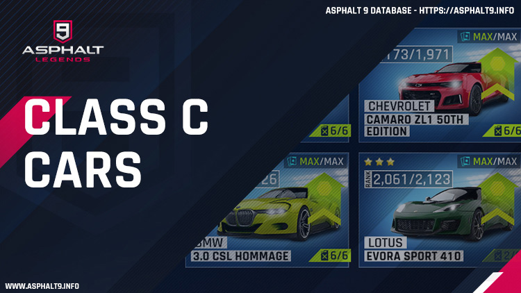 asphalt 9 legends car list